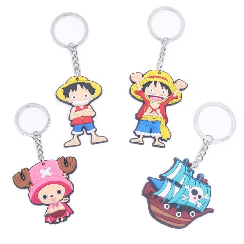 Finex 4 Pcs Set White Dog Keychain for Backpack Crossbody Bag Handbag Tote Hiking Travel Causal Daypack - Image 1